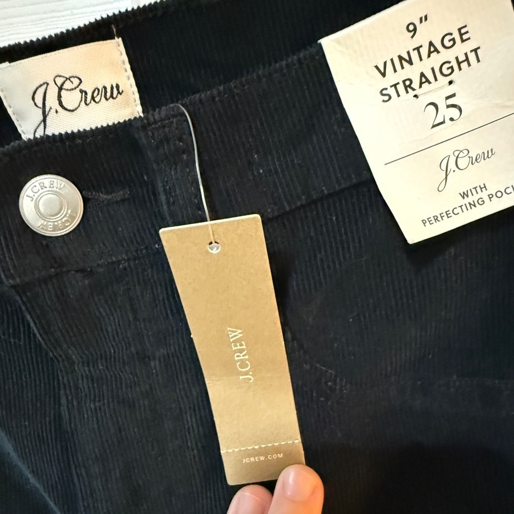J. Crew Vintage Straight Black Corduroy Pants Nwt